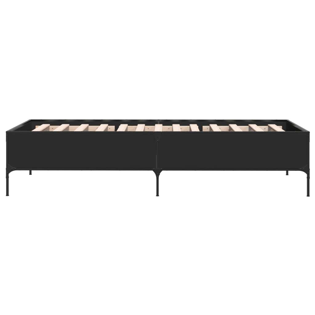 Okvir za krevet crni 90 x 190 cm od konstruiranog drvo i metal