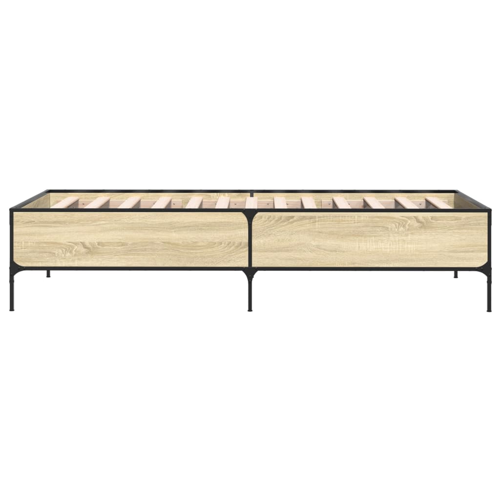 Okvir za krevet boja hrasta 90x190 cm konstruirano drvo i metal