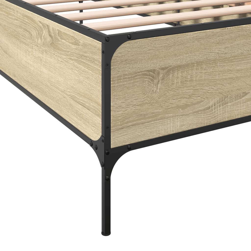Okvir za krevet boja hrasta 90x190 cm konstruirano drvo i metal