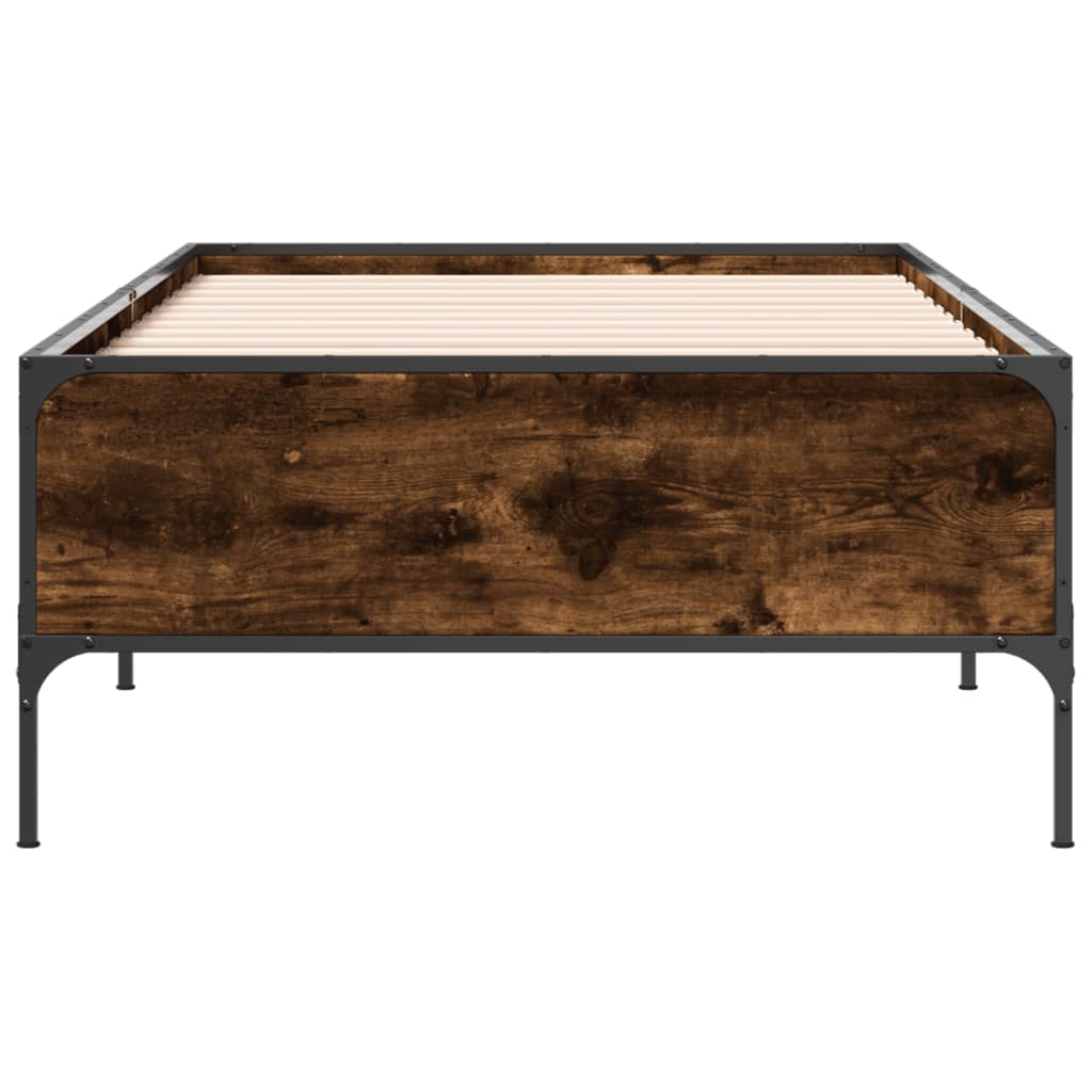 Okvir krevet boja hrasta 90 x 190 cm konstruirano drvo i metal