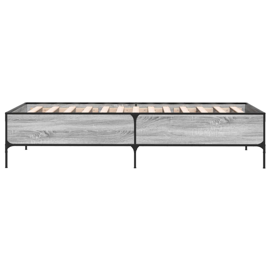 Okvir za krevet boja hrasta 75x190 cm konstruirano drvo i metal
