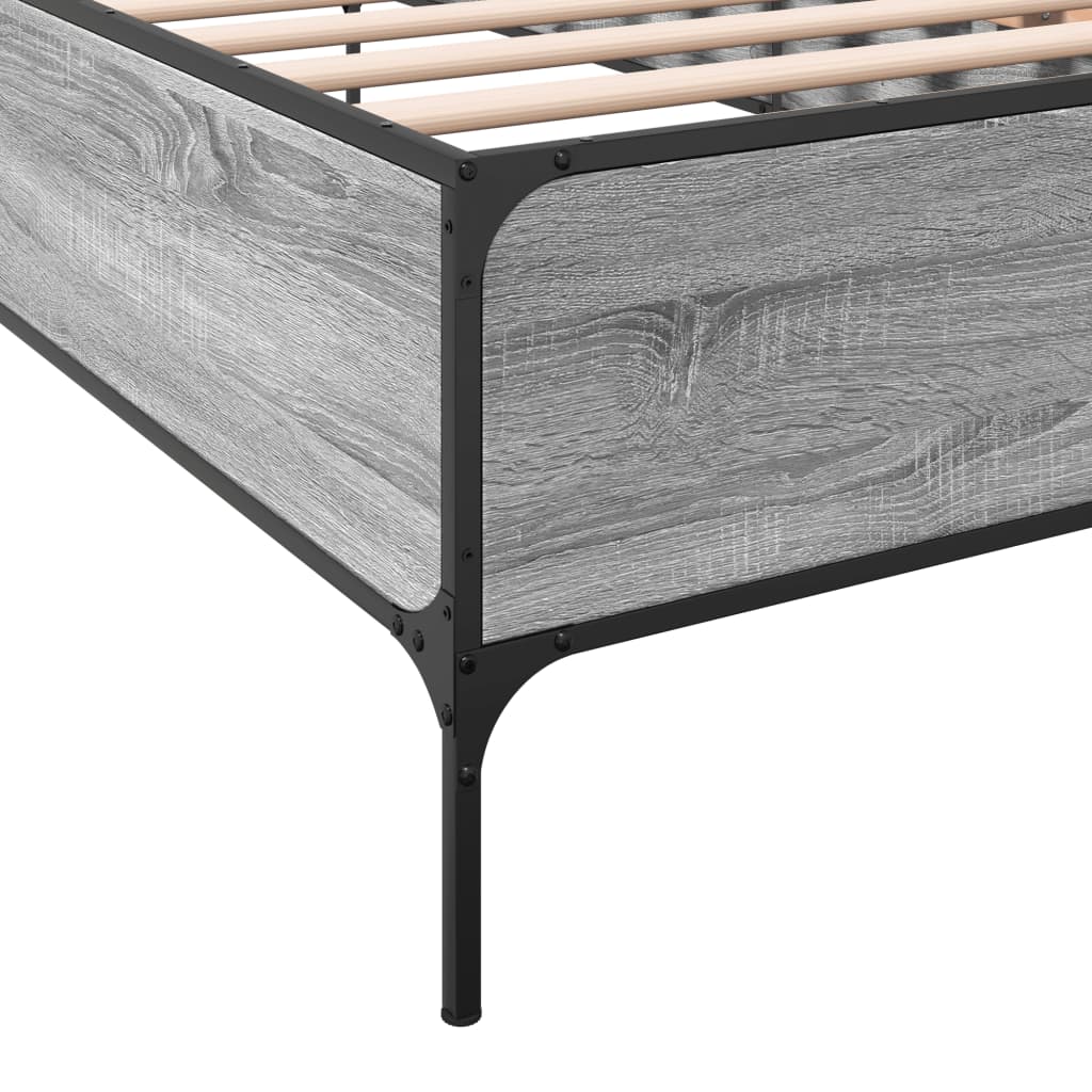 Okvir za krevet boja hrasta 75x190 cm konstruirano drvo i metal