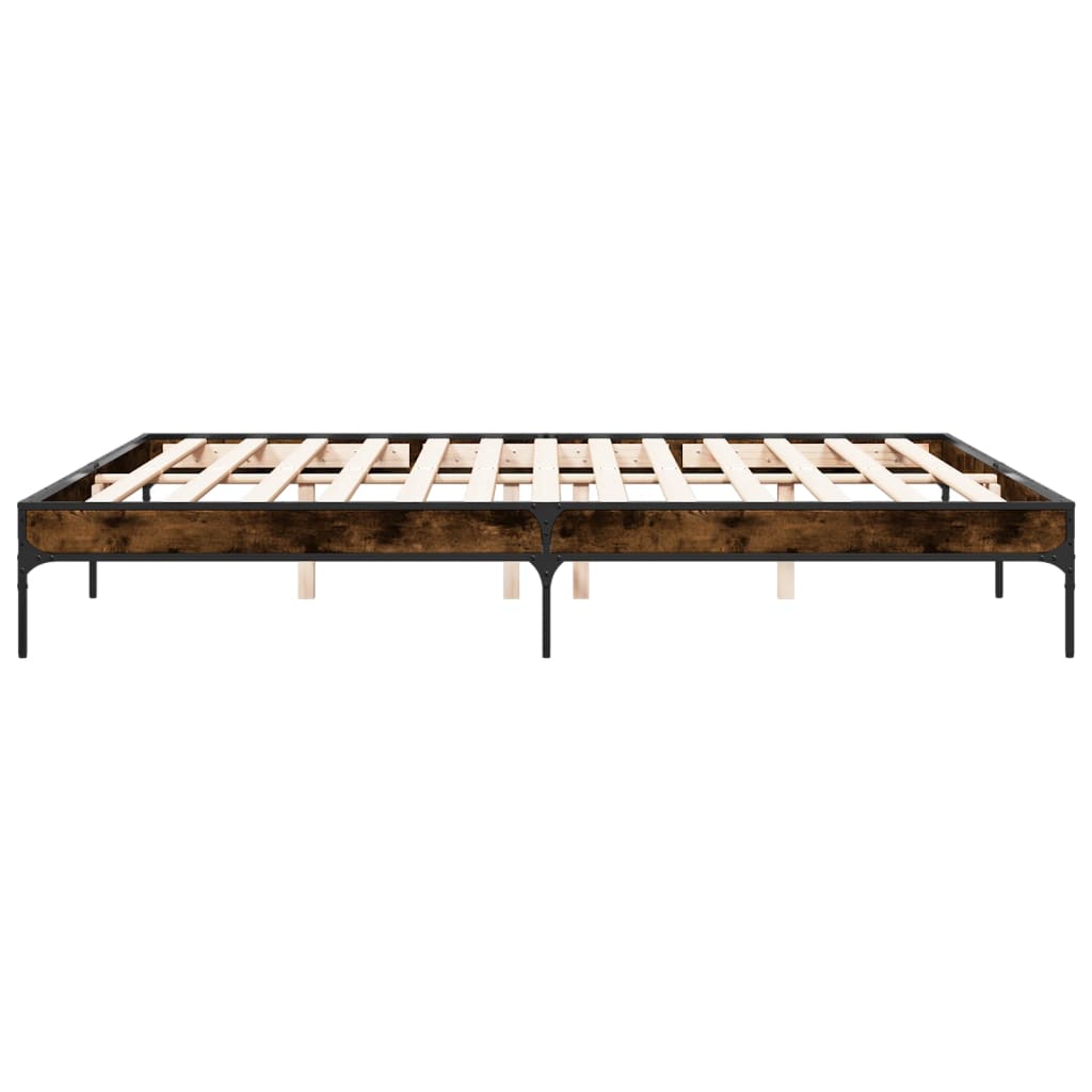 Okvir za krevet boja hrasta 200x200cm konstruirano drvo i metal