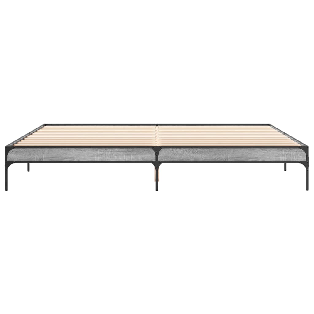 Okvir za krevet boja hrasta 200x200cm konstruirano drvo i metal