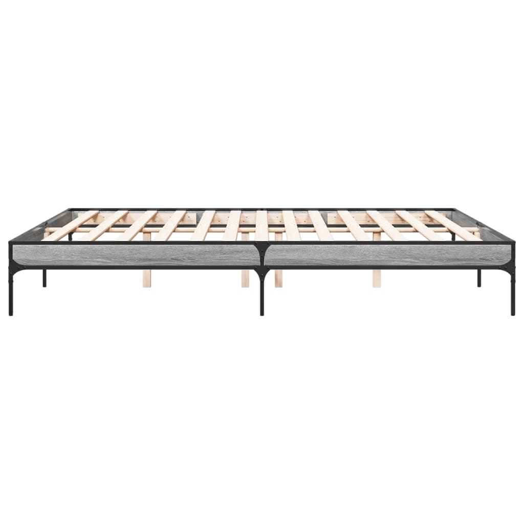 Okvir za krevet boja hrasta 200x200cm konstruirano drvo i metal