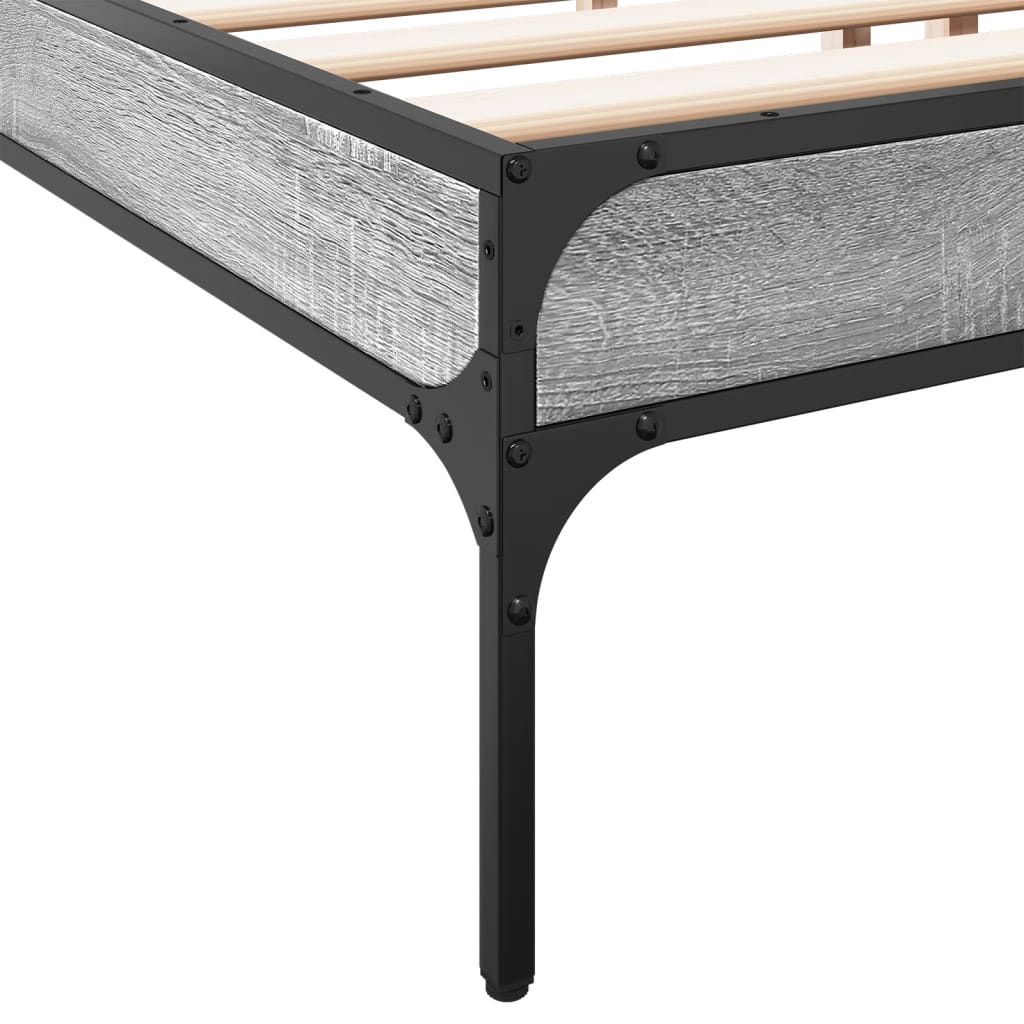 Okvir za krevet boja hrasta 200x200cm konstruirano drvo i metal