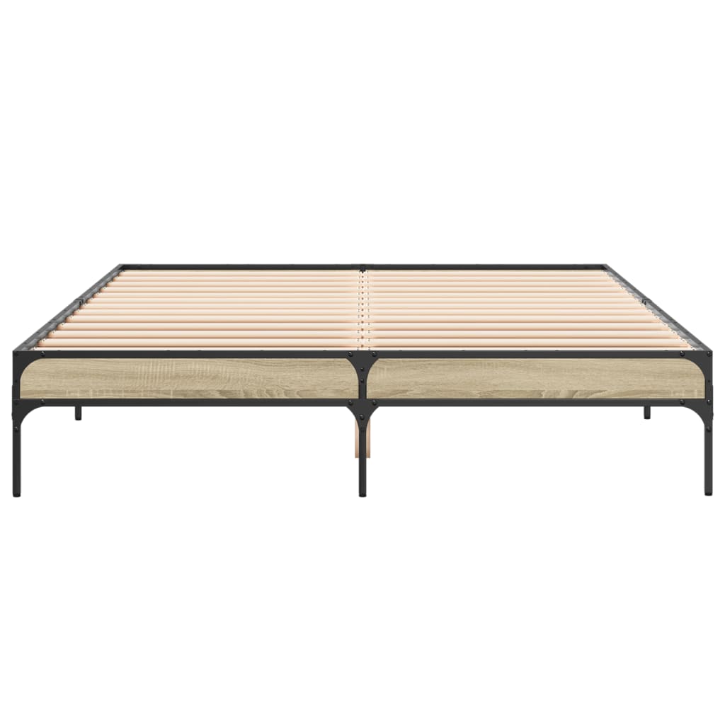 Okvir za krevet boja hrasta 160x200 cm konstruiran drvo i metal