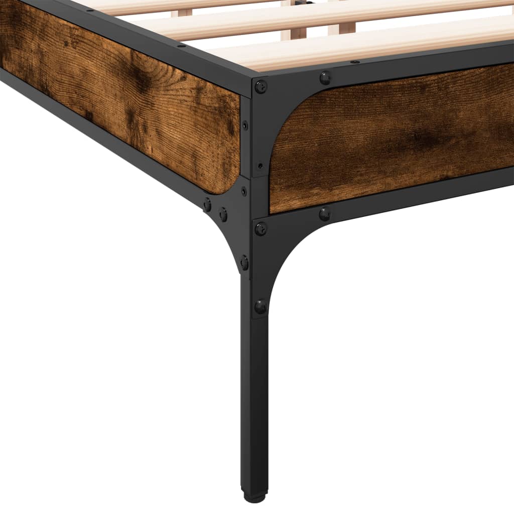 Okvir za krevet boja hrasta 150x200cm konstruirano drvo i metal