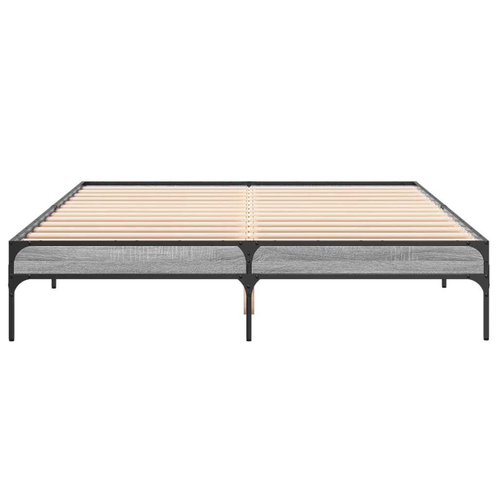 Okvir za krevet boja hrasta 150x200cm konstruirano drvo i metal