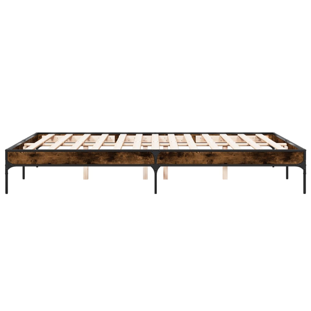 Okvir kreveta boja hrasta 140x200 cm konstruirano drvo i metal