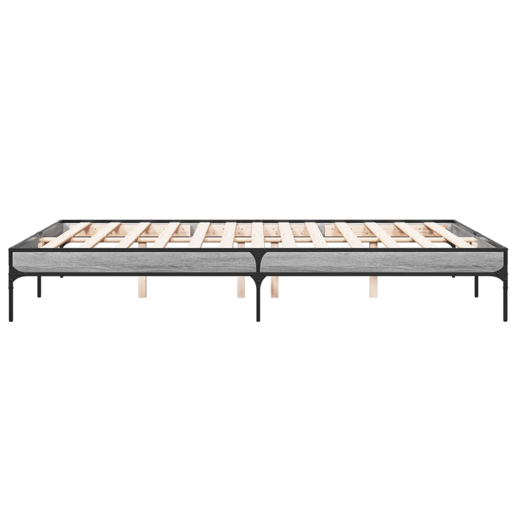 Okvir kreveta boja hrasta 140x200cm konstruirano drvo i metal