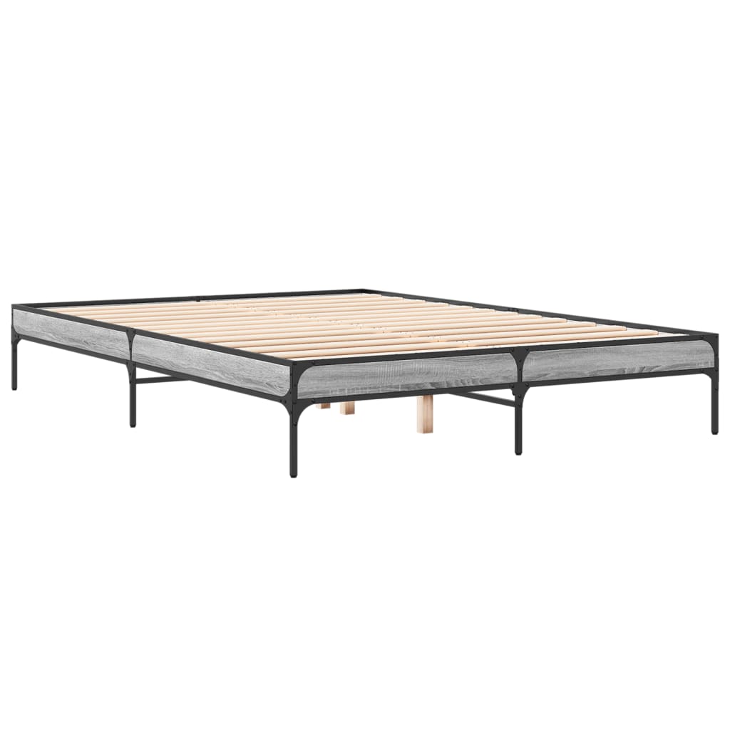 Okvir kreveta boja hrasta 140x200cm konstruirano drvo i metal