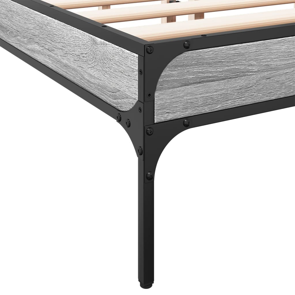 Okvir kreveta boja hrasta 140x200cm konstruirano drvo i metal