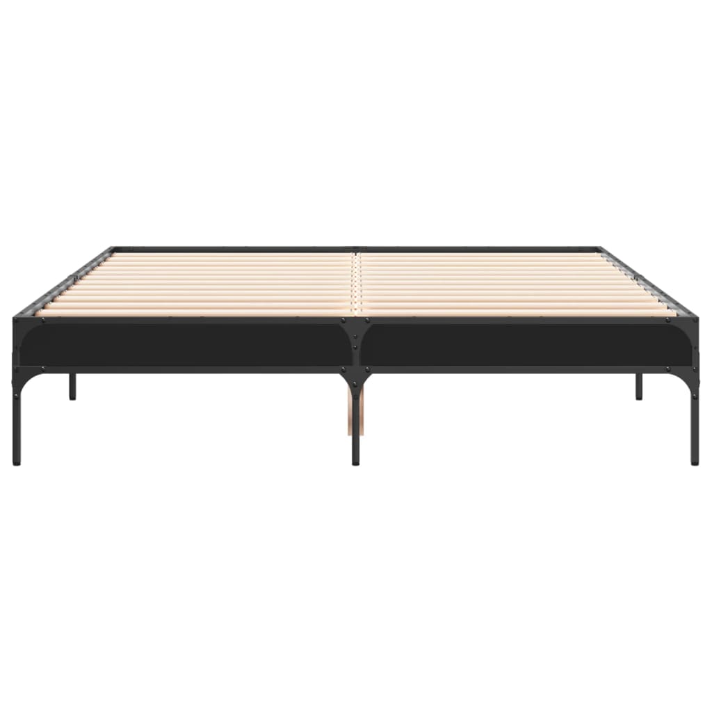 Okvir kreveta crni 120 x 200 cm od konstruiranog drvo i metal
