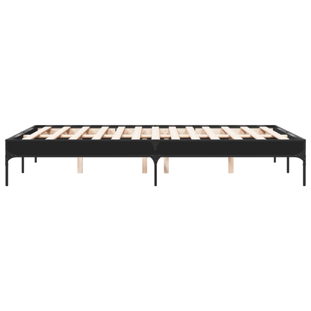 Okvir kreveta crni 120 x 200 cm od konstruiranog drvo i metal