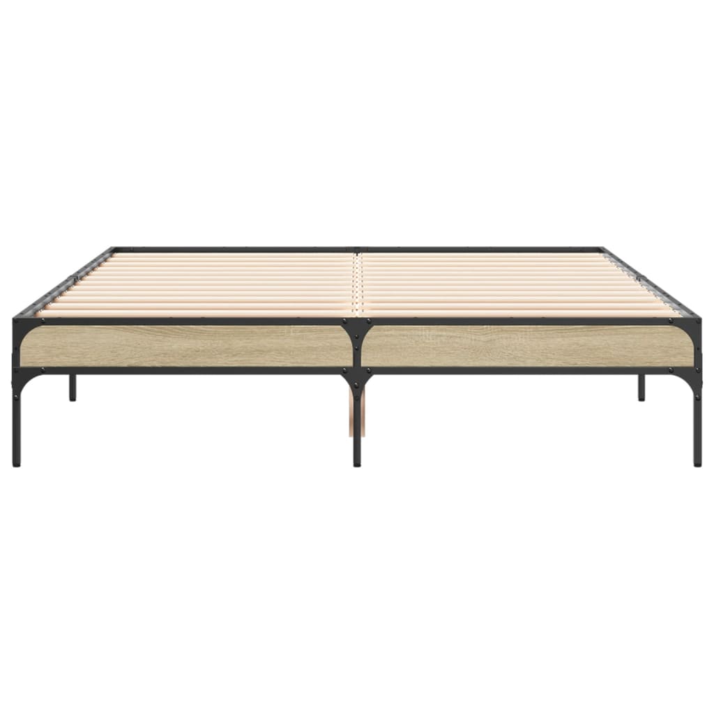 Okvir kreveta boja hrasta 120x200 cm konstruirano drvo i metal