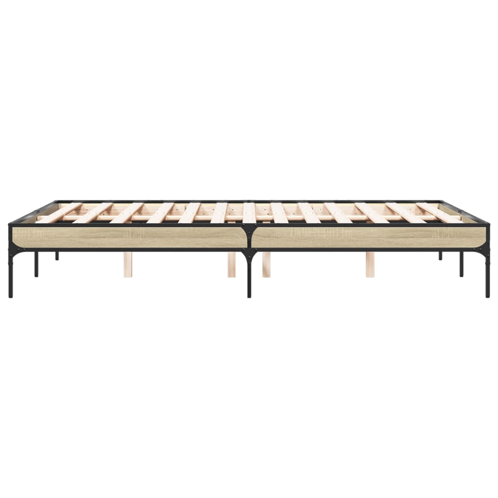 Okvir kreveta boja hrasta 120x200 cm konstruirano drvo i metal