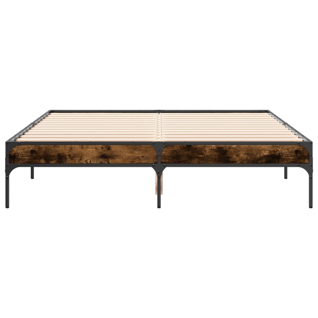 Okvir kreveta boja hrasta 120x200 cm konstruirano drvo i metal