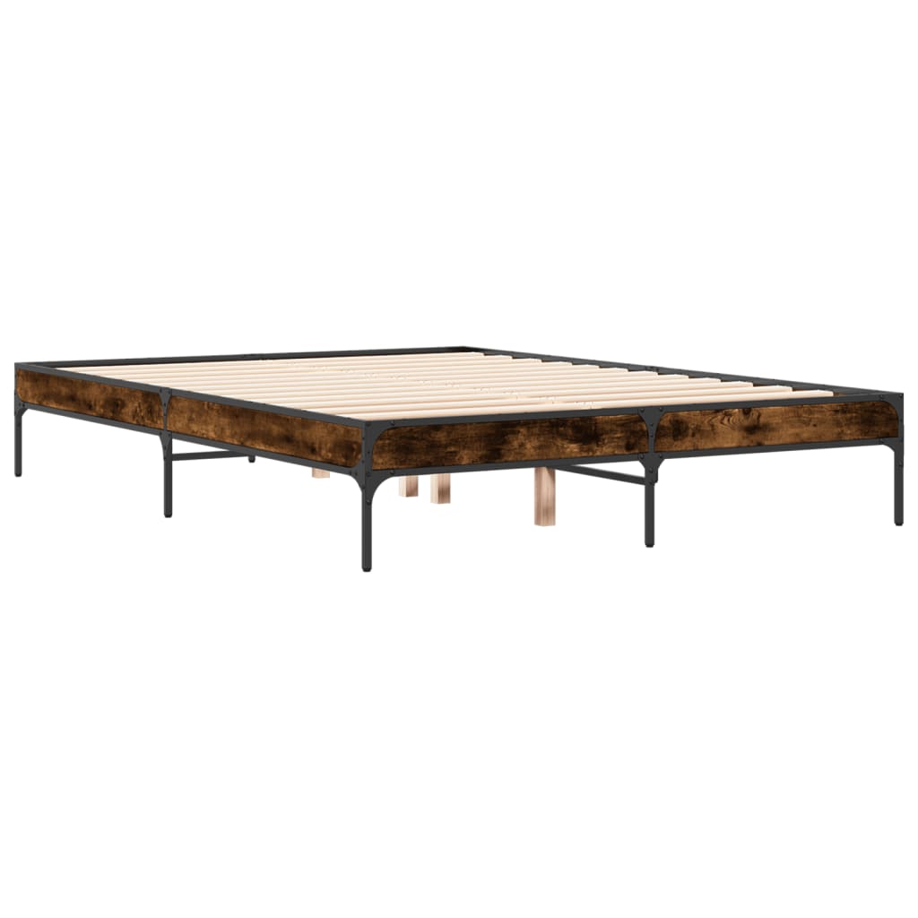 Okvir kreveta boja hrasta 120x200 cm konstruirano drvo i metal