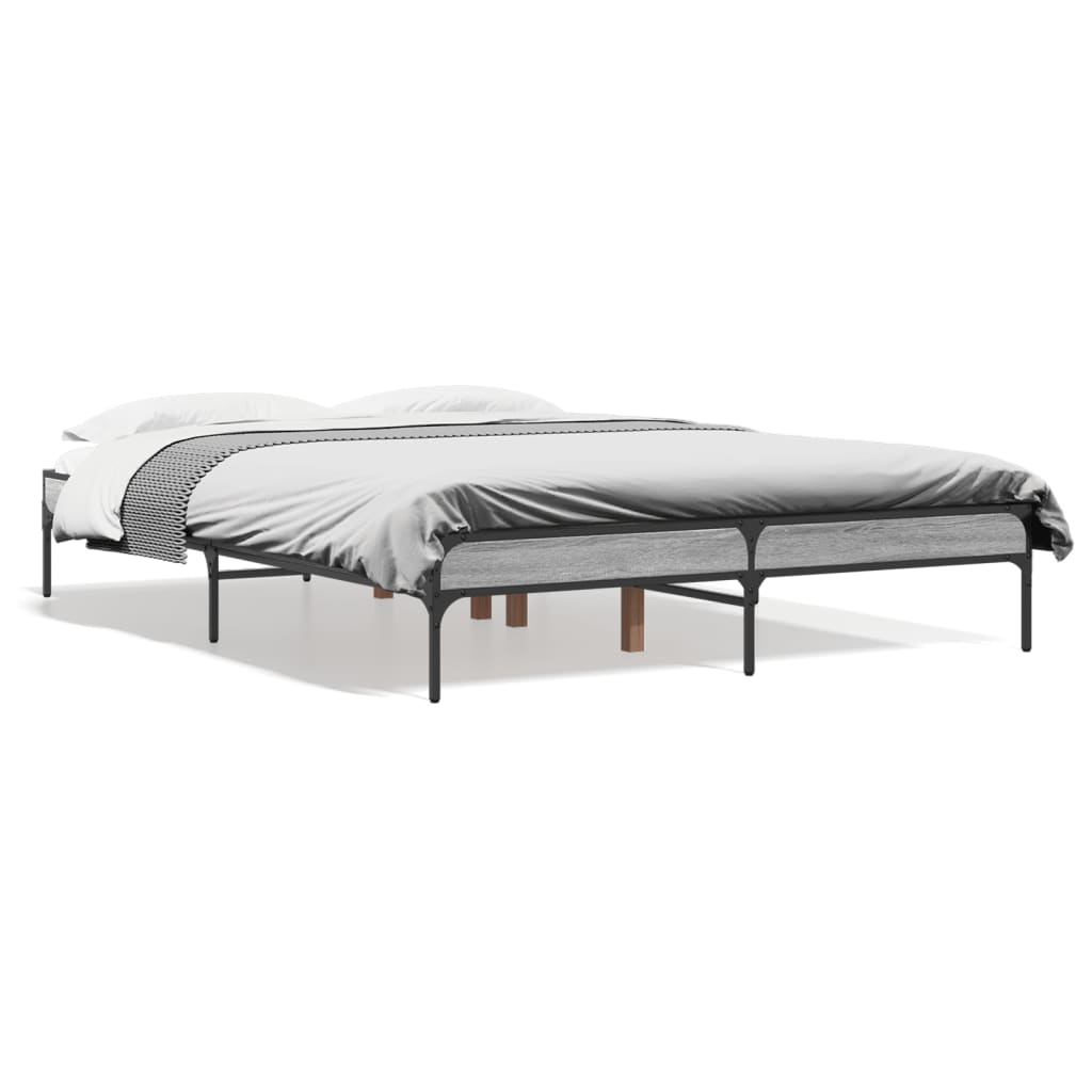 Okvir kreveta boja hrasta 120x200 cm konstruirano drvo i metal