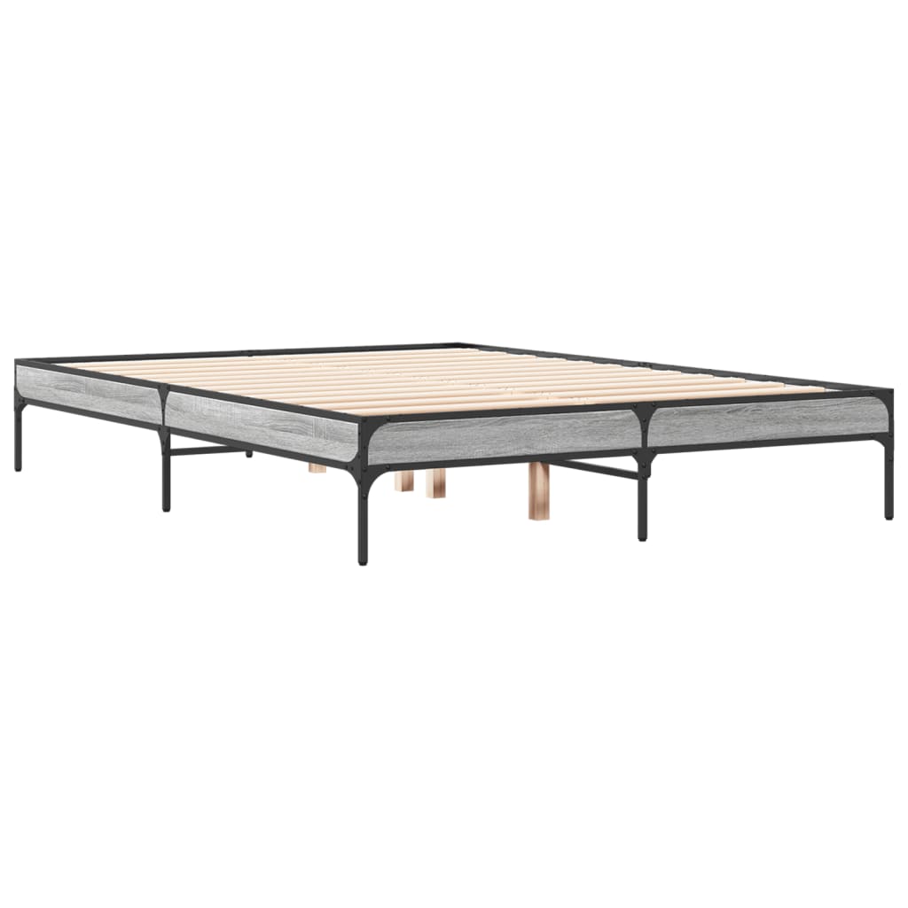 Okvir kreveta boja hrasta 120x200 cm konstruirano drvo i metal