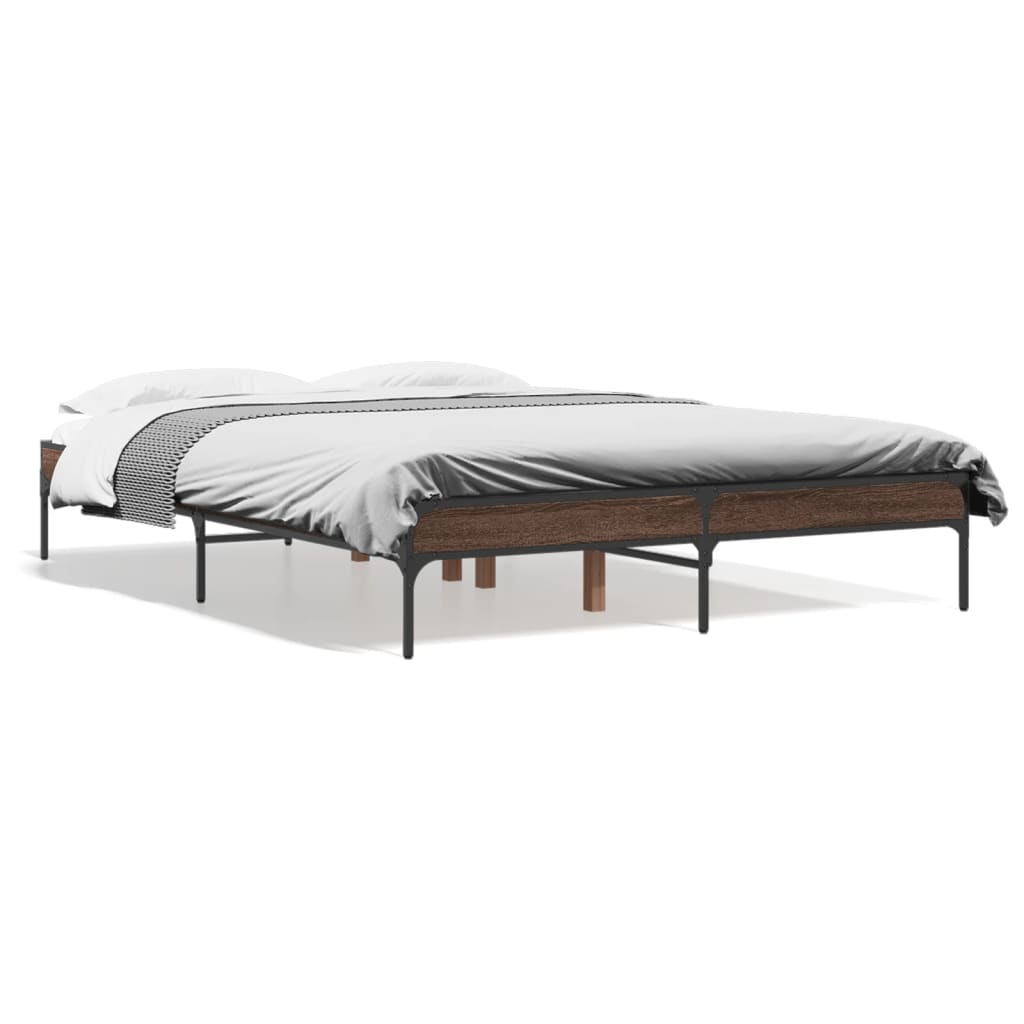 Okvir kreveta boja hrasta 120x200 cm konstruirano drvo i metal