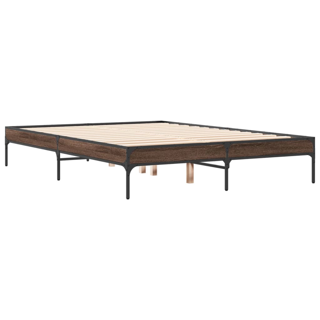 Okvir kreveta boja hrasta 120x200 cm konstruirano drvo i metal