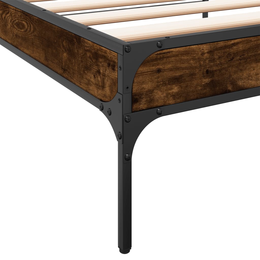 Okvir za krevet boja hrasta 120x200cm konstruirano drvo i metal
