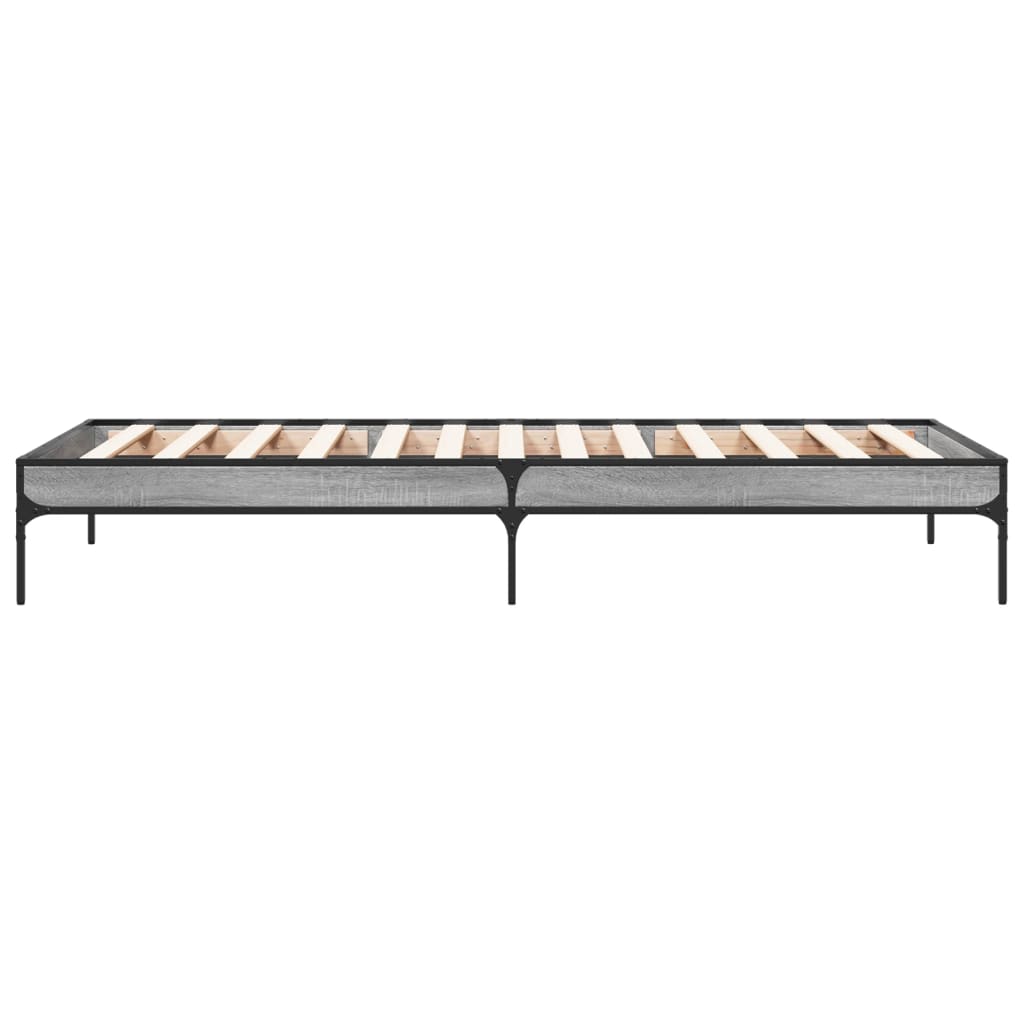 Okvir za krevet boja hrasta 90x200 cm konstruirano drvo i metal