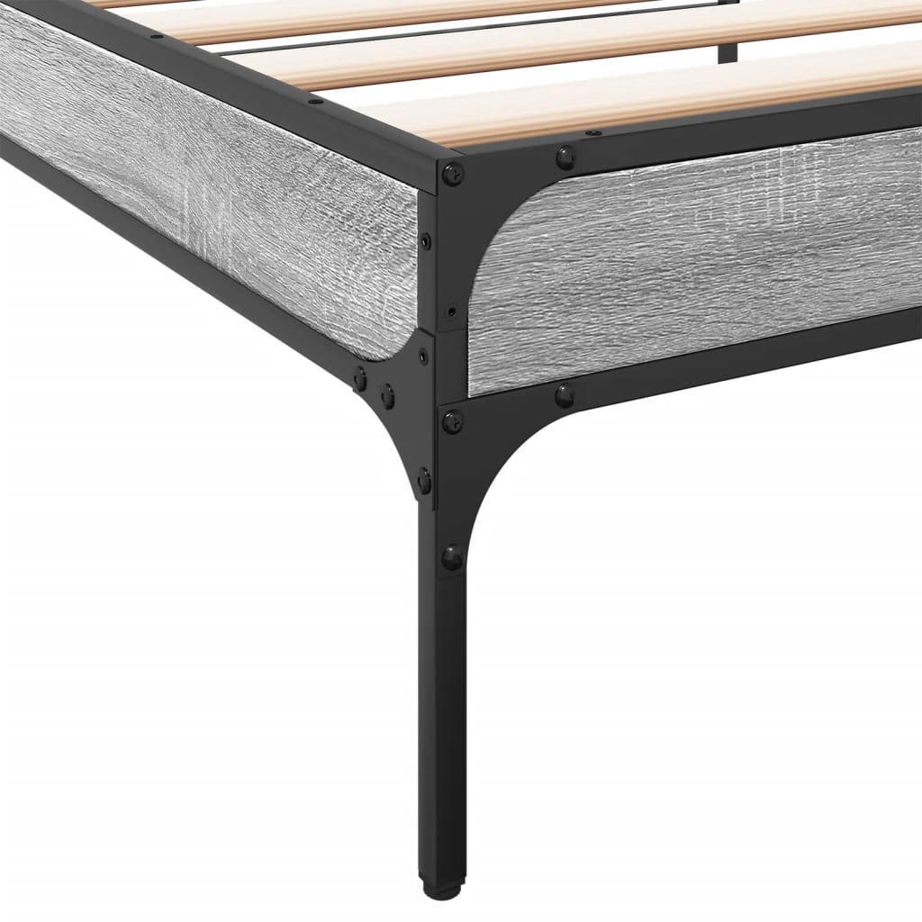 Okvir za krevet boja hrasta 90x200 cm konstruirano drvo i metal