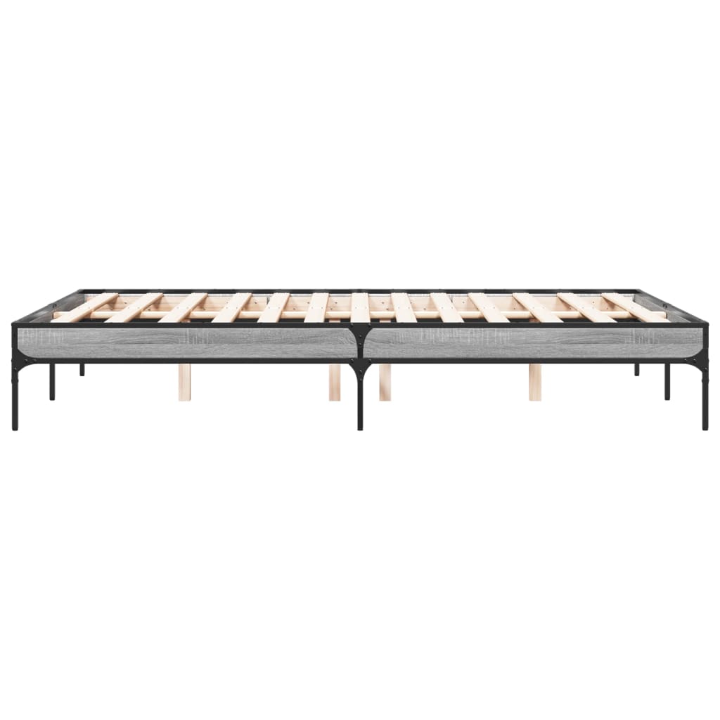 Okvir za krevet boja hrasta 140x190cm konstruirano drvo i metal