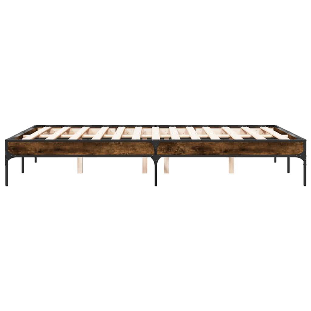 Okvir za krevet boja hrasta 135x190cm konstruirano drvo i metal