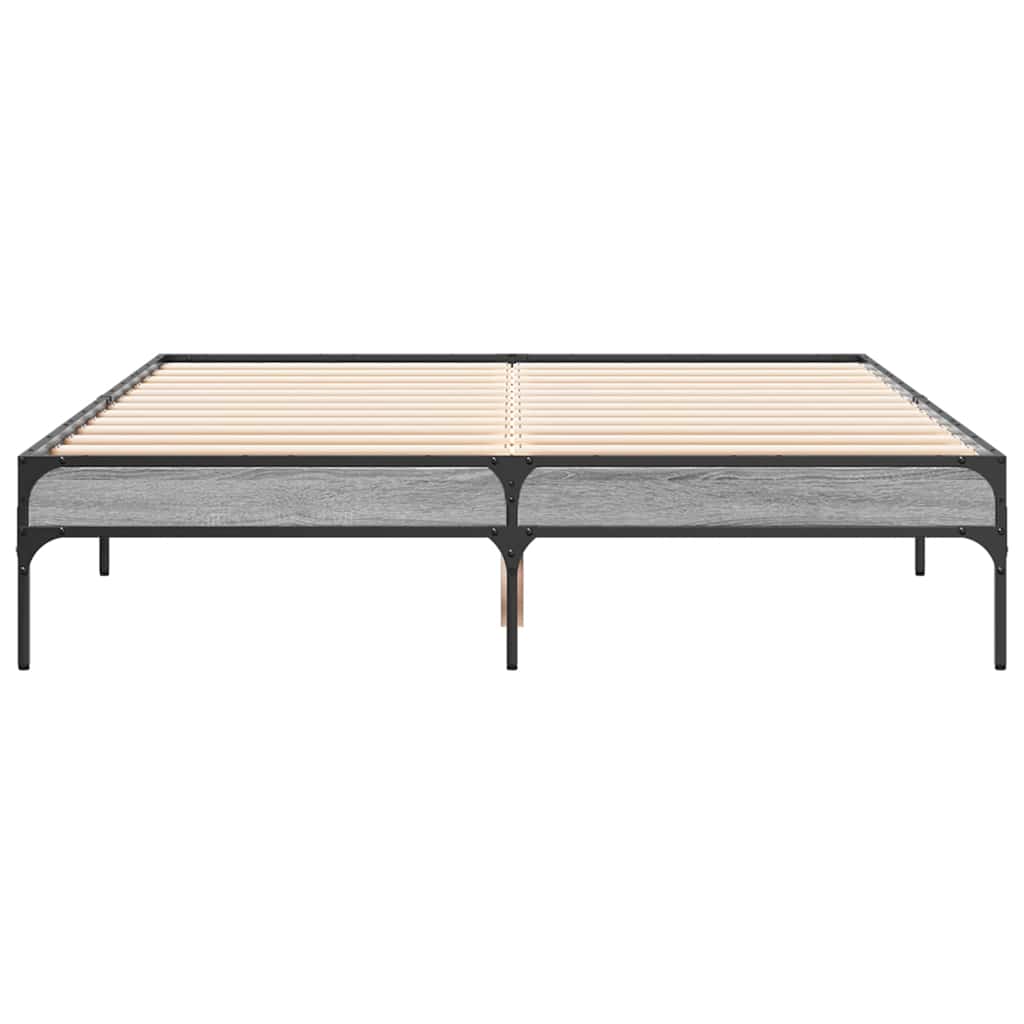 Okvir za krevet boja hrasta 120x190cm konstruirano drvo i metal