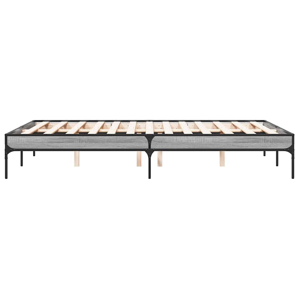 Okvir za krevet boja hrasta 120x190cm konstruirano drvo i metal