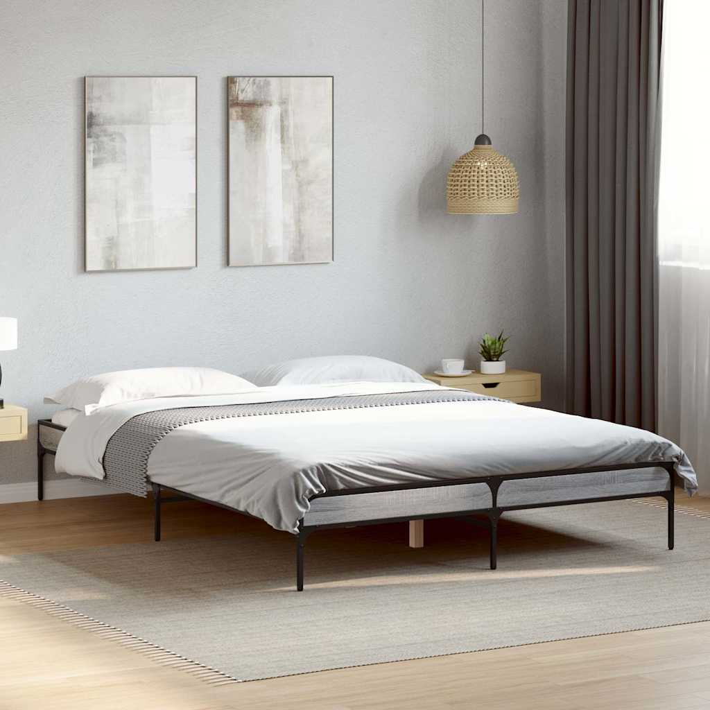 Okvir za krevet boja hrasta 120x190cm konstruirano drvo i metal