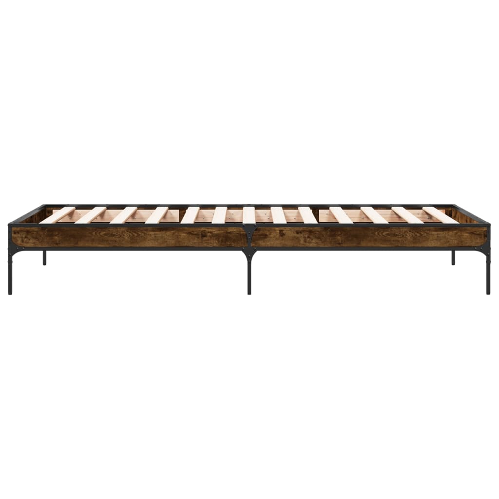 Okvir krevet boja hrasta 90 x 190 cm konstruirano drvo i metal