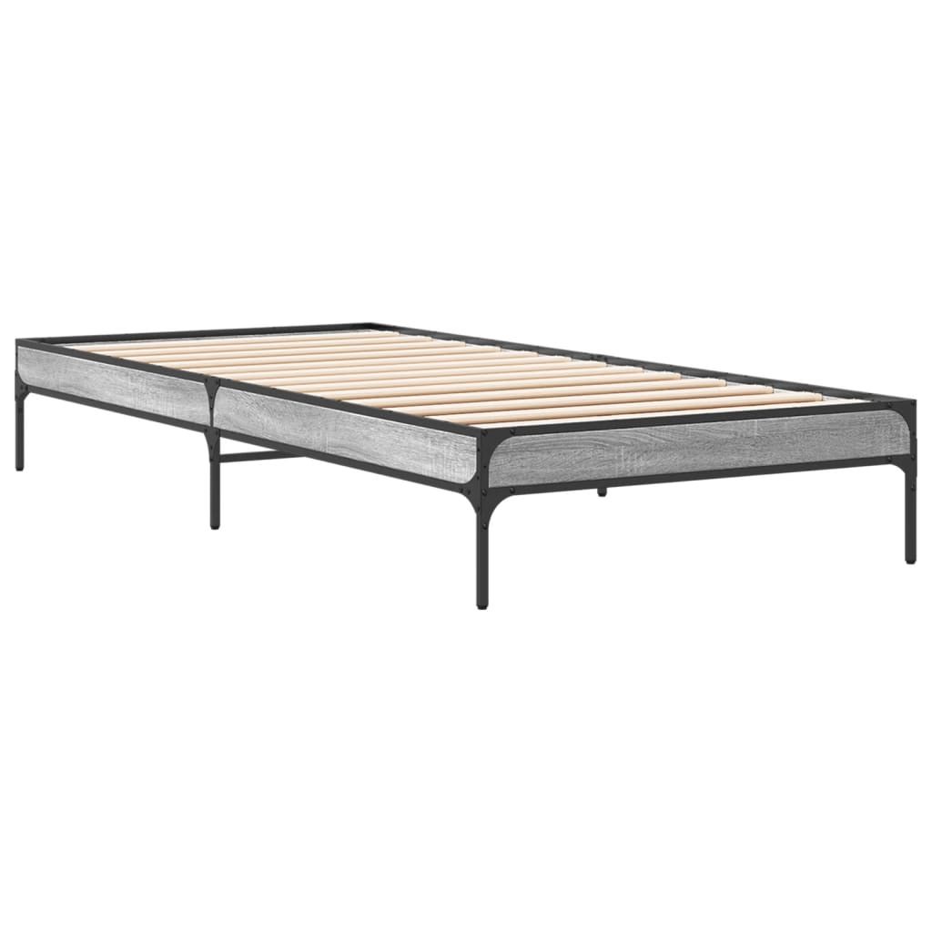 Okvir kreveta boja hrasta 90 x 190 cm konstruirano drvo i metal