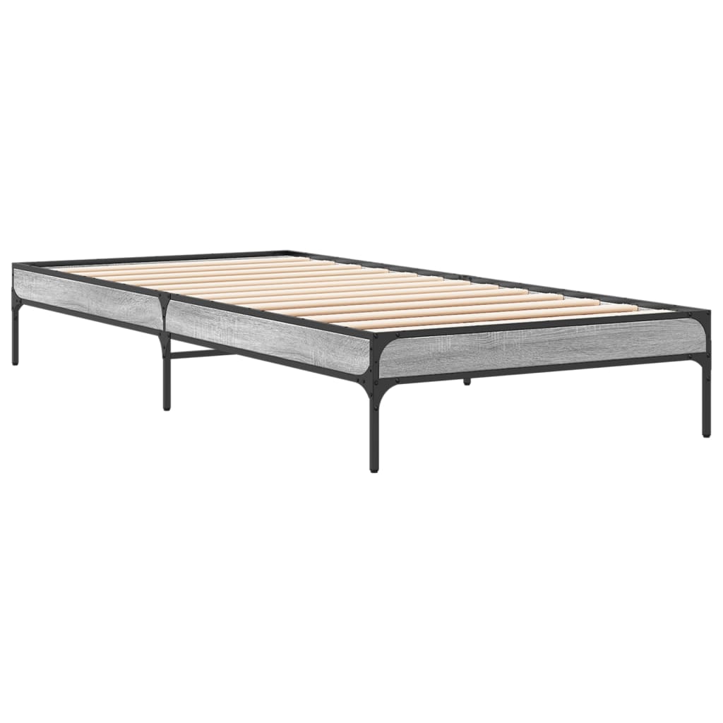 Okvir za krevet boja hrasta 75x190 cm konstruirano drvo i metal
