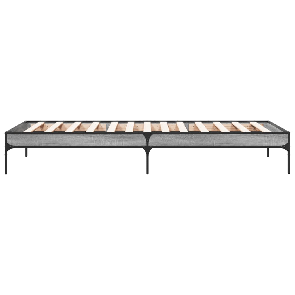 Okvir za krevet boja hrasta 75x190 cm konstruirano drvo i metal