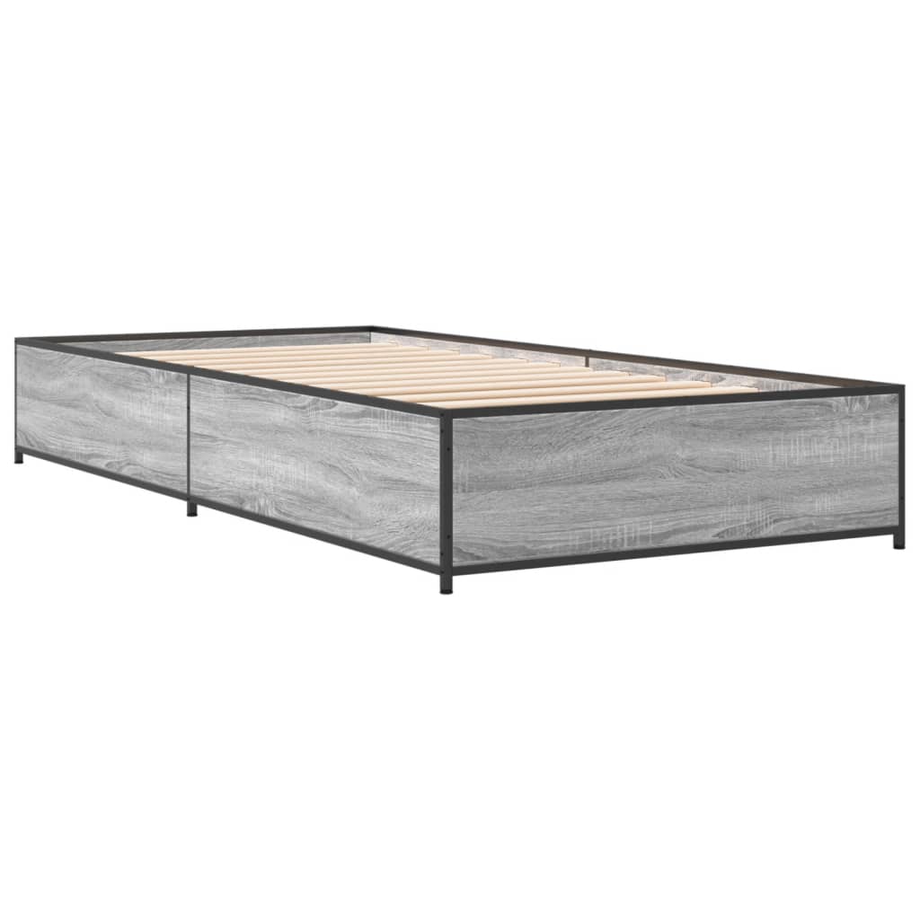 Okvir za krevet boja hrasta 100x200cm konstruirano drvo i metal