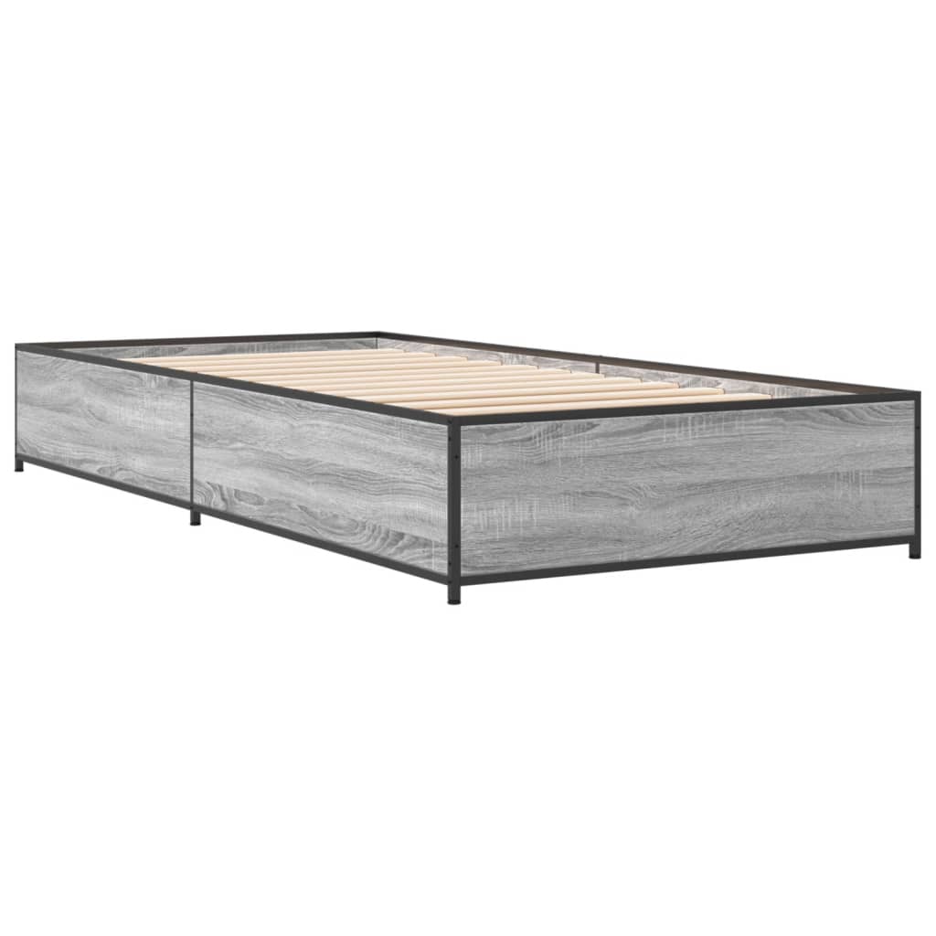 Okvir za krevet boja hrasta 100x200cm konstruirano drvo i metal
