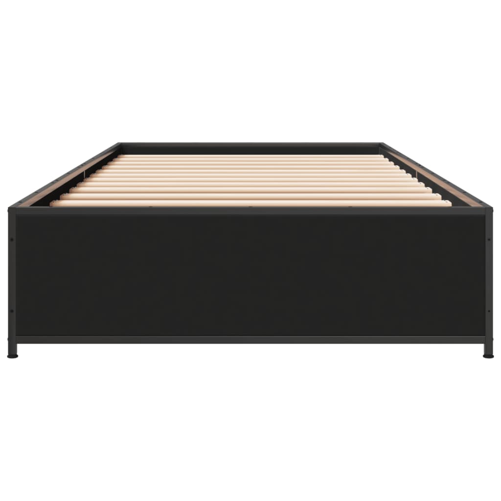 Okvir kreveta crni 90 x 200 cm konstruirano drvo i metal