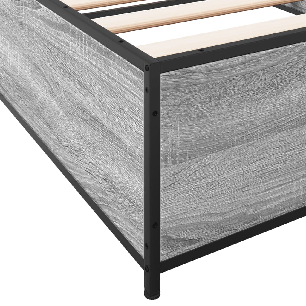 Okvir za krevet boja hrasta 90x200 cm konstruirano drvo i metal