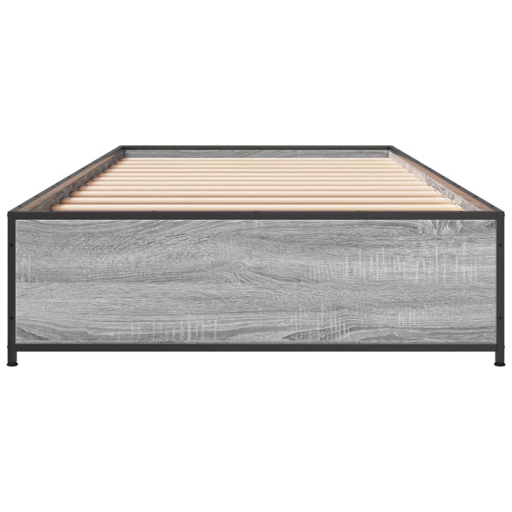 Okvir kreveta boja hrasta 90 x 190 cm konstruirano drvo i metal