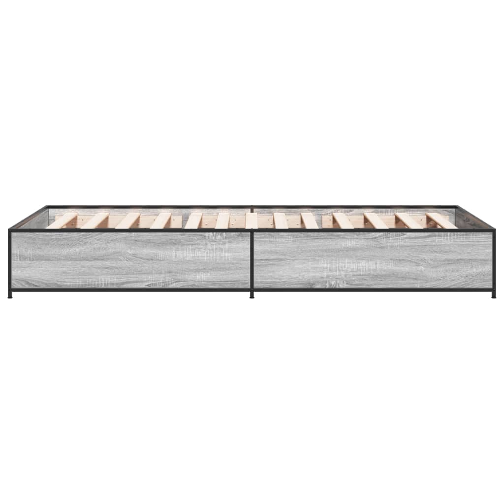 Okvir kreveta boja hrasta 90 x 190 cm konstruirano drvo i metal