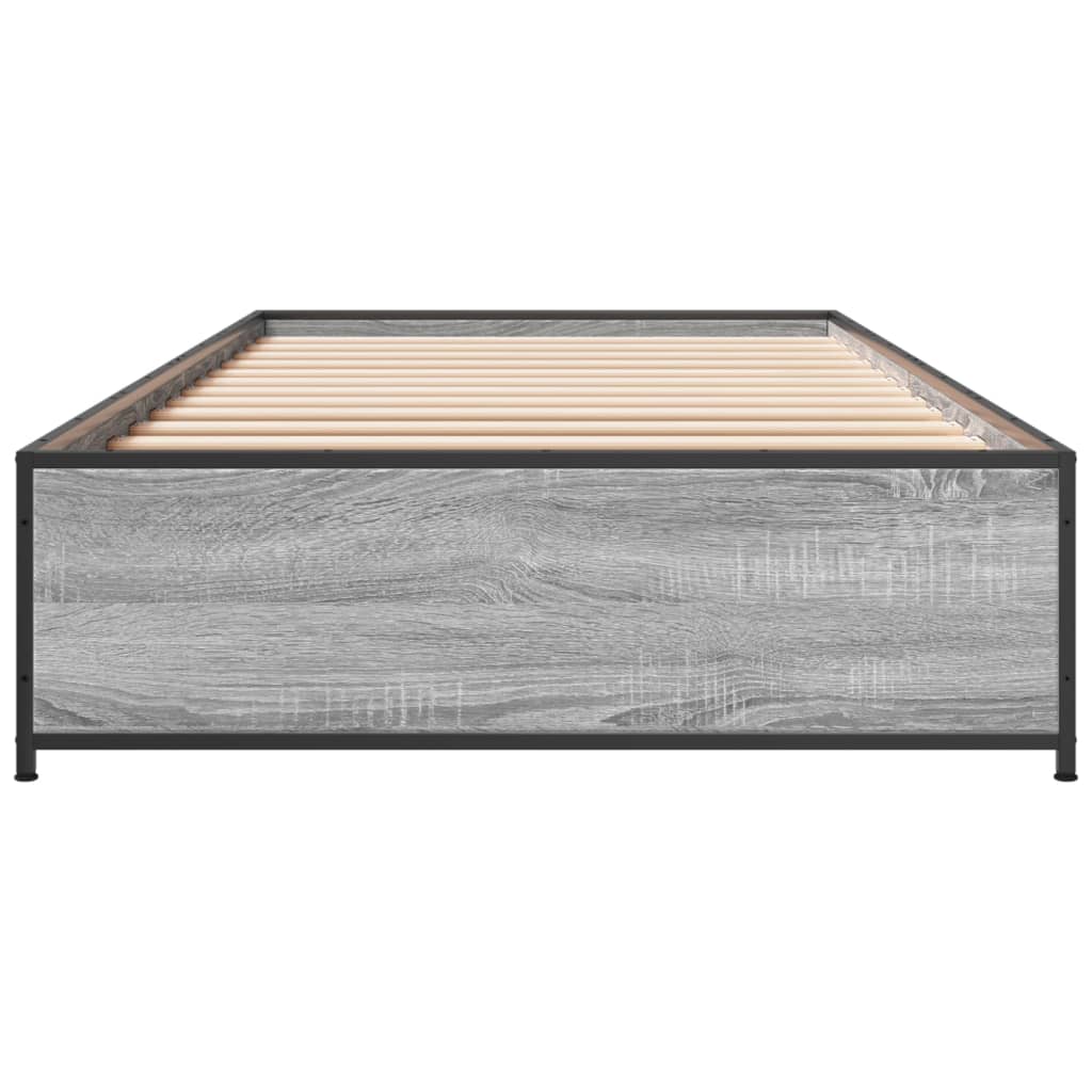 Okvir za krevet boja hrasta 75x190 cm konstruirano drvo i metal