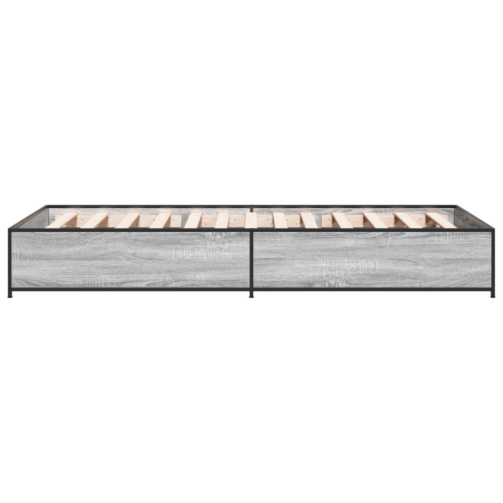 Okvir za krevet boja hrasta 75x190 cm konstruirano drvo i metal