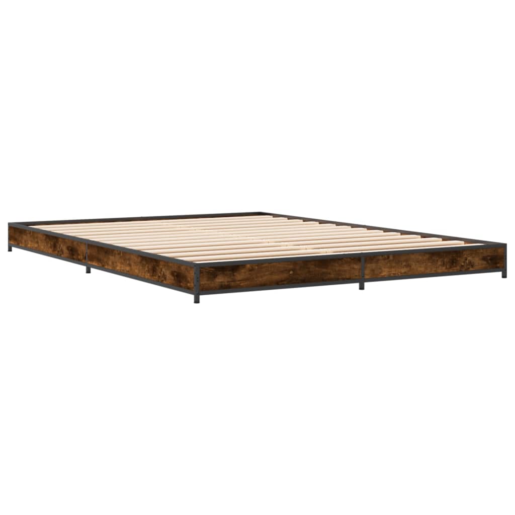 Okvir kreveta boja hrasta 120x200 cm konstruirano drvo i metal