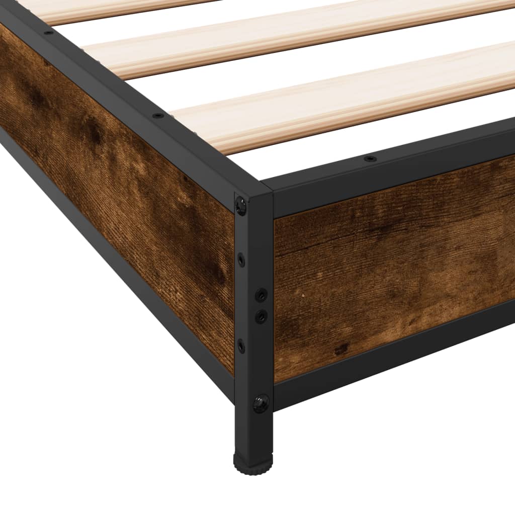Okvir kreveta boja hrasta 120x200 cm konstruirano drvo i metal