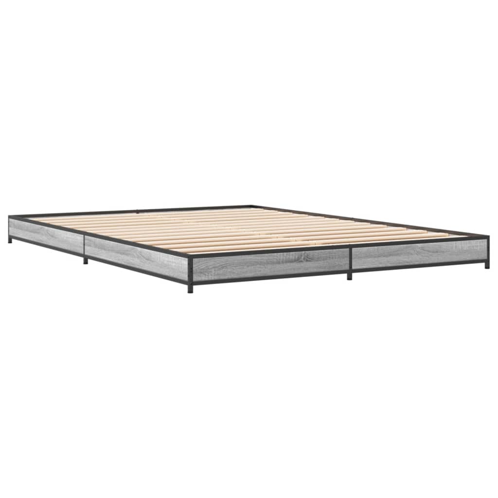 Okvir kreveta boja hrasta 120x200 cm konstruirano drvo i metal